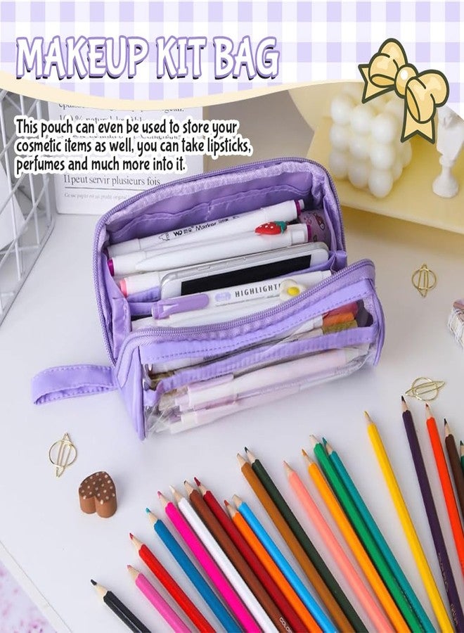 ZIBUYU® Lightweight Oxford PVC Cylindrical Pencil Case and Toiletry Bag with Durable Waterproof Fabric, Spacious Interior, Smooth Zipper Closure and Portable Design for Students, Artists and Travelers - Image 5